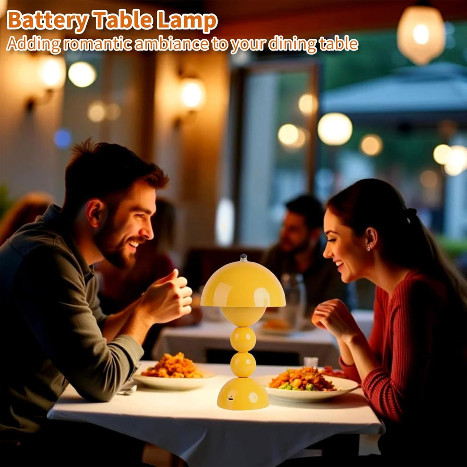 Lampada da tavolo ricaricabile, design a fungo LED, controllo touch, dimmerabile in 3 colori, ideale per camera da letto, cucina, esterni, campeggio e decorazione
