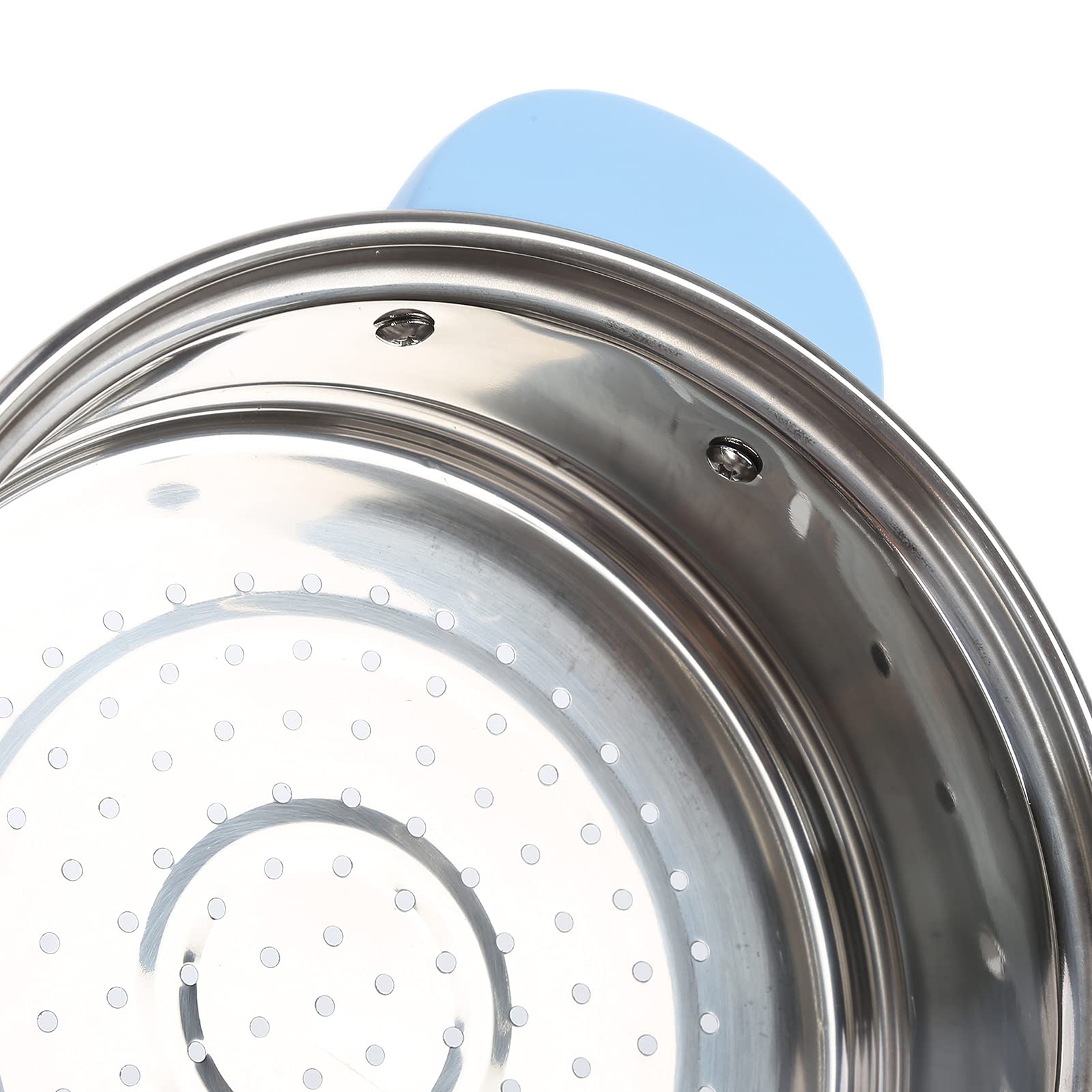 Fdit Marmite électrique de Voiture 24V 2L, Acier Inoxydable, Antiadhésive, Cuisinière Multifonction avec Cuiseur Vapeur pour Camion de Véhicule (Poêle électrique 24V 2 litres Bleu Ciel)