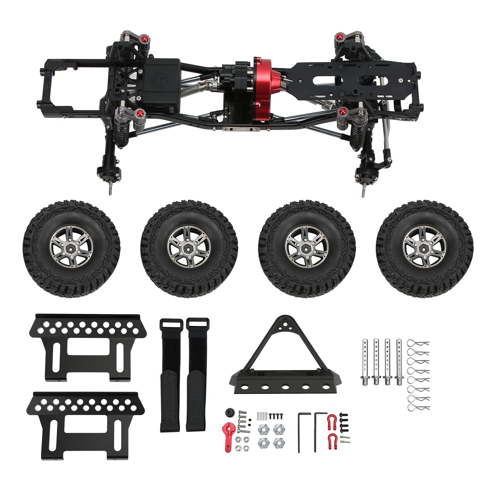RC rama samochodu w całości z metalu zestaw podwozia rozstaw osi 313 mm do pojazdu zdalnie sterowanego SCX10 1/10