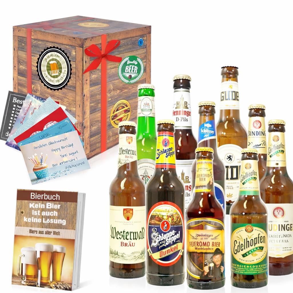 Bierset "Die Besten Biere Deutschlands" in Geschenkverpackung (9 x 0.33 l/ 0.5 l)
