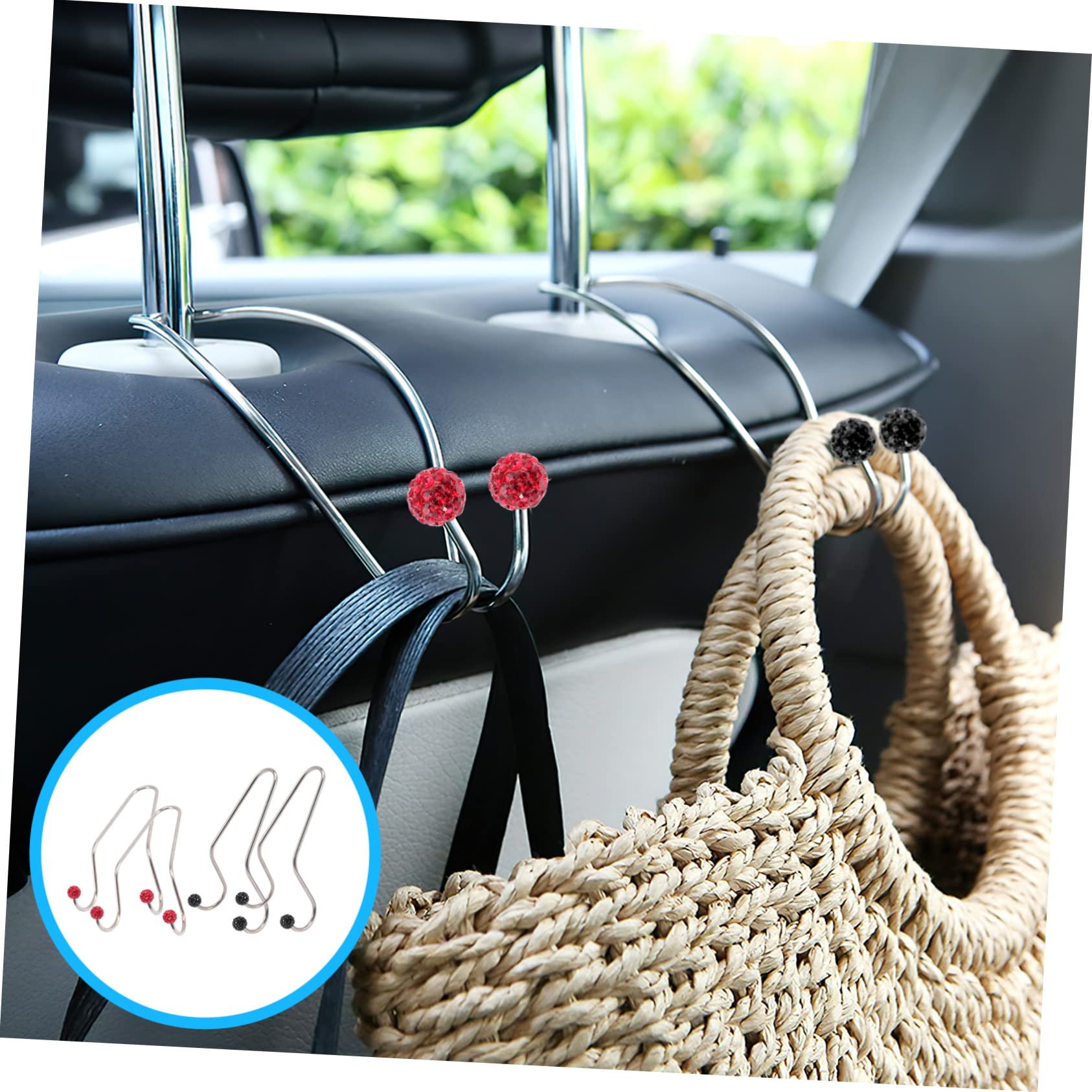 Amosfun 3 Series Gancho De Coche Reposacabezas Automático Ganchos para Asientos Traseros Colgadores De Reposacabezas Traseros De Coche Perchas para El Asiento 4 Piezas X 3