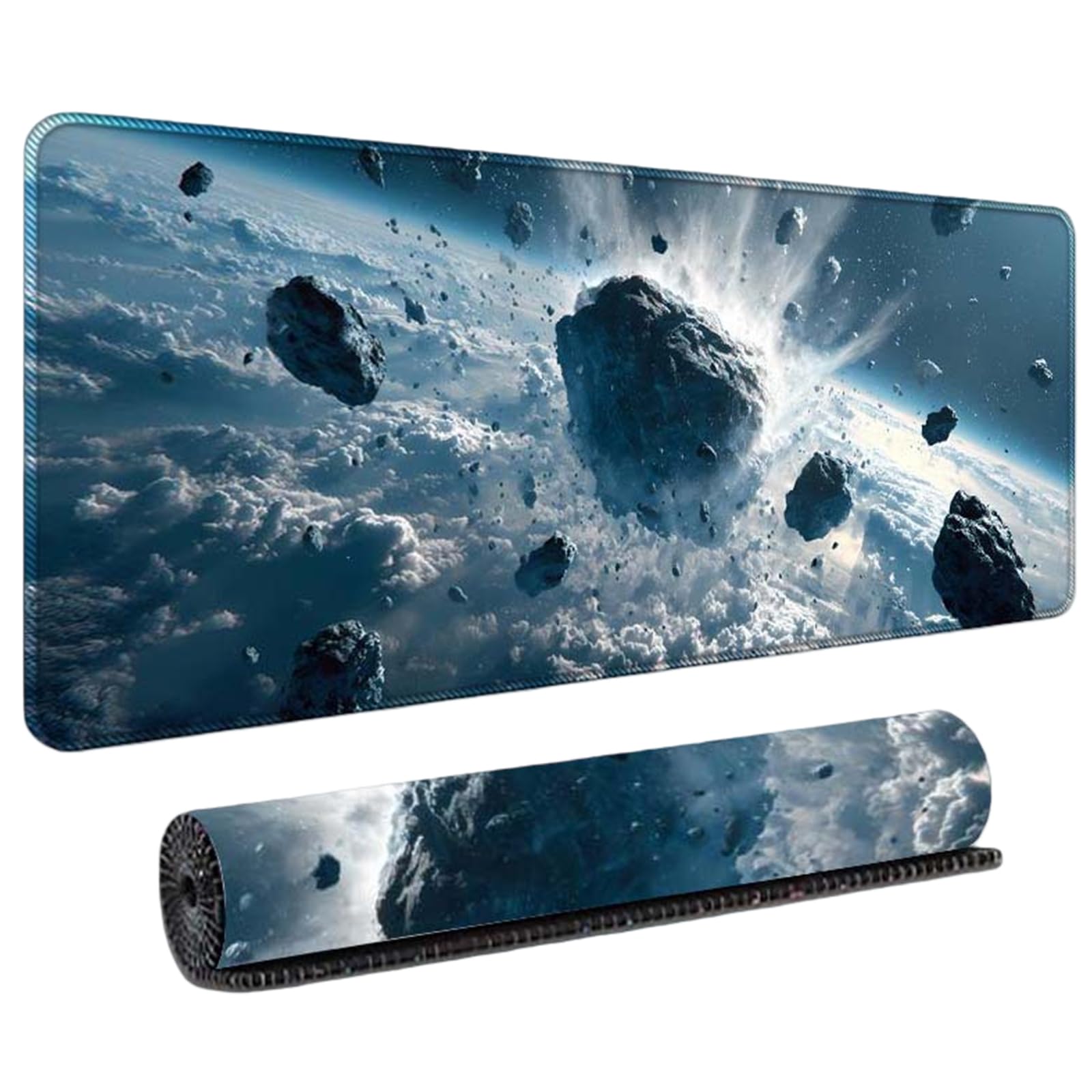 Alfombrilla de Ratón Gaming XXL 900x400mm Diseño de Cielo Estrellado Galaxia Alfombrilla Grande con Bordes Cosidos y Base de Goma Antideslizante para Ordenador Portátil PC Gamer