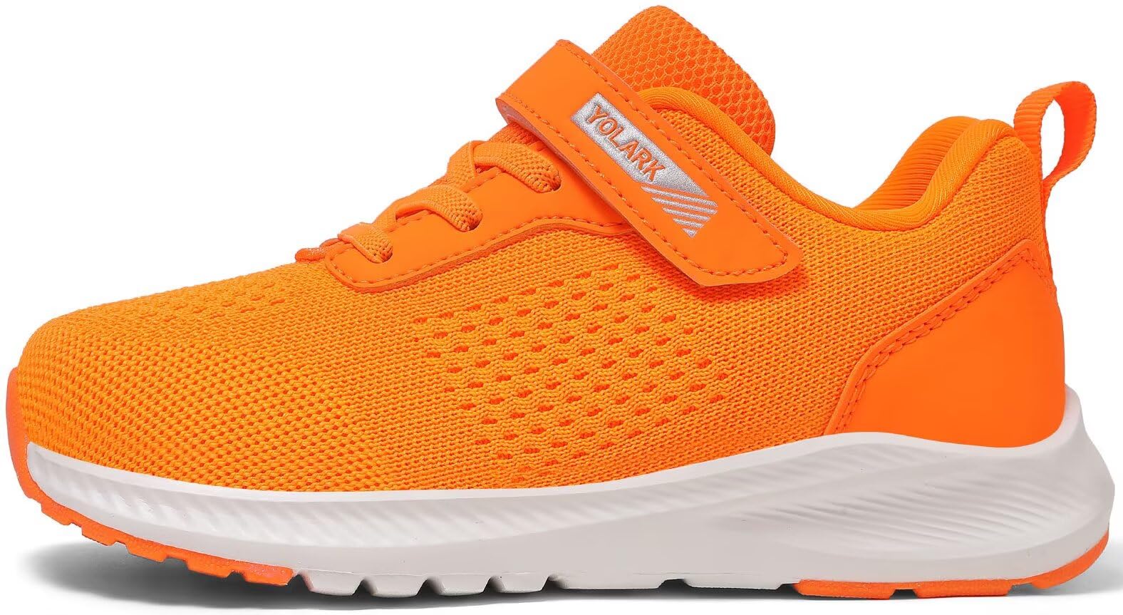 YOLARK Boys Girls Tennis Shoes Kids Lightweight Breathable Sneakers Non-Slip Running Sport Athletic?Orange Big 5.5?