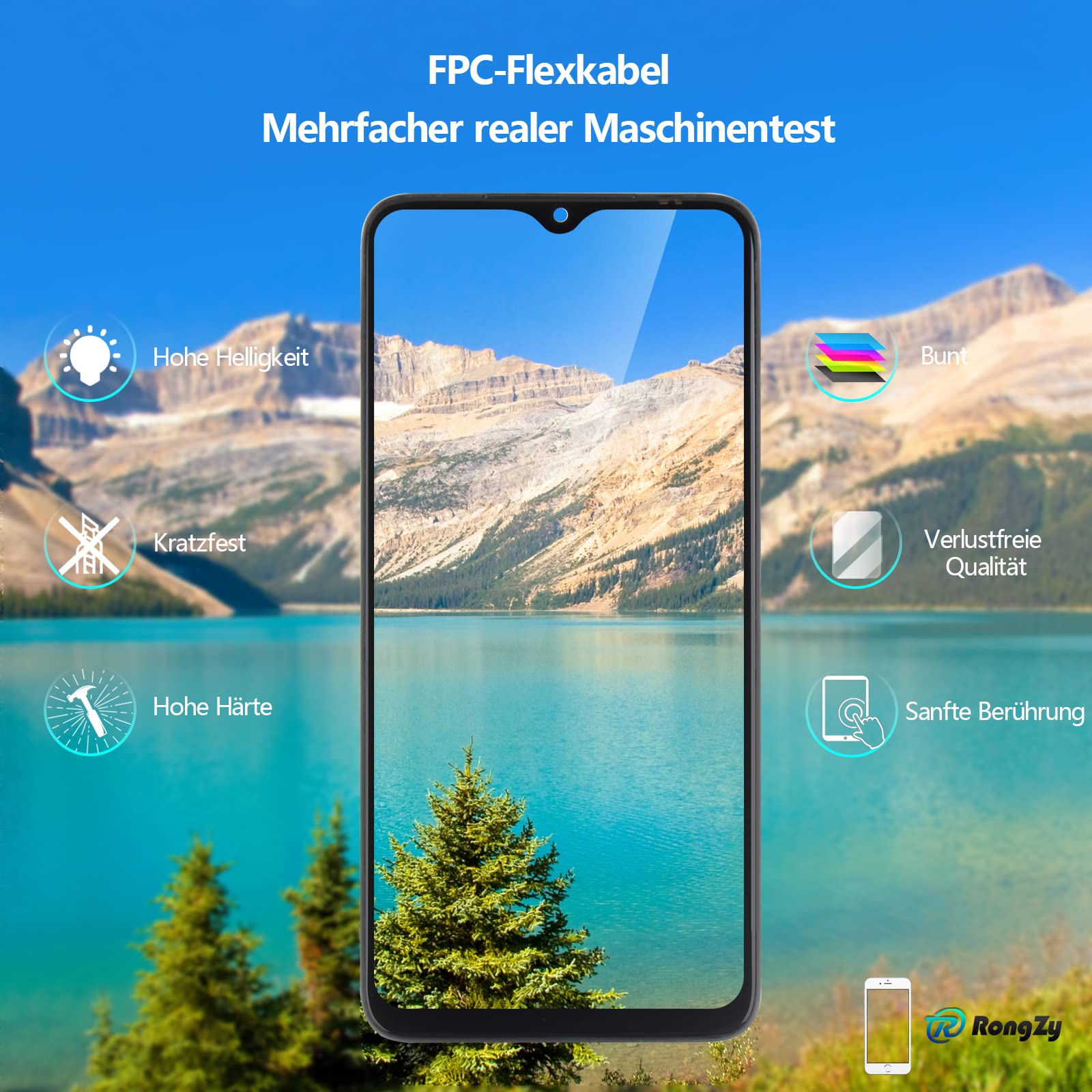 RongZy LCD Display für Samsung Galaxy A51 4G A515F Touchscreen und LCD Bildschirmersatz mit Reparatur Werkzeuge Kit(6.5'',Schwarz mit Rhamen)