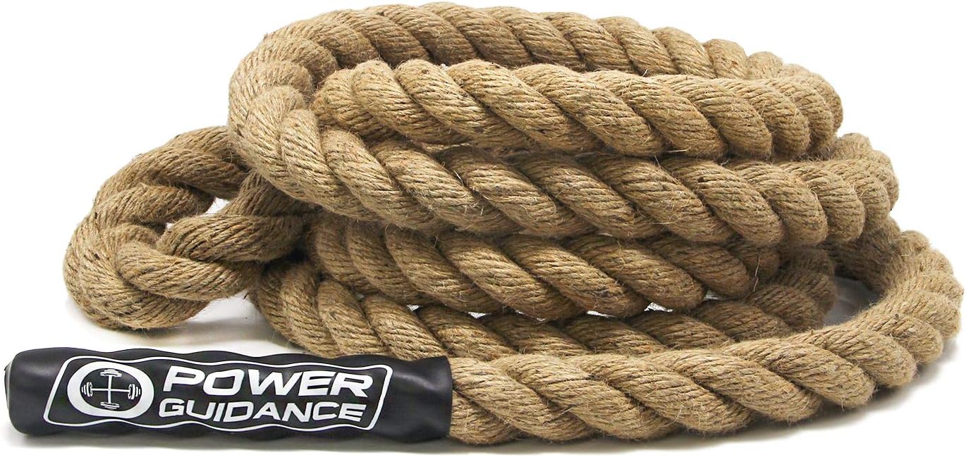 POWER GUIDANCE Climbing Rope, 1.5 Inch in Diameter, No Mounting Bracket Needed, Length Available 8, 10, 12, 15, 20, 25, 30, 35, 40, 50 Feet