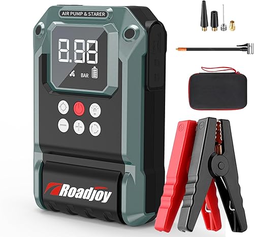 Arrancador de coche de alta potencia de 4000 A con compresor de aire de 150 PSI, refuerzo de batería de coche de 12 V, inflador de neumáticos