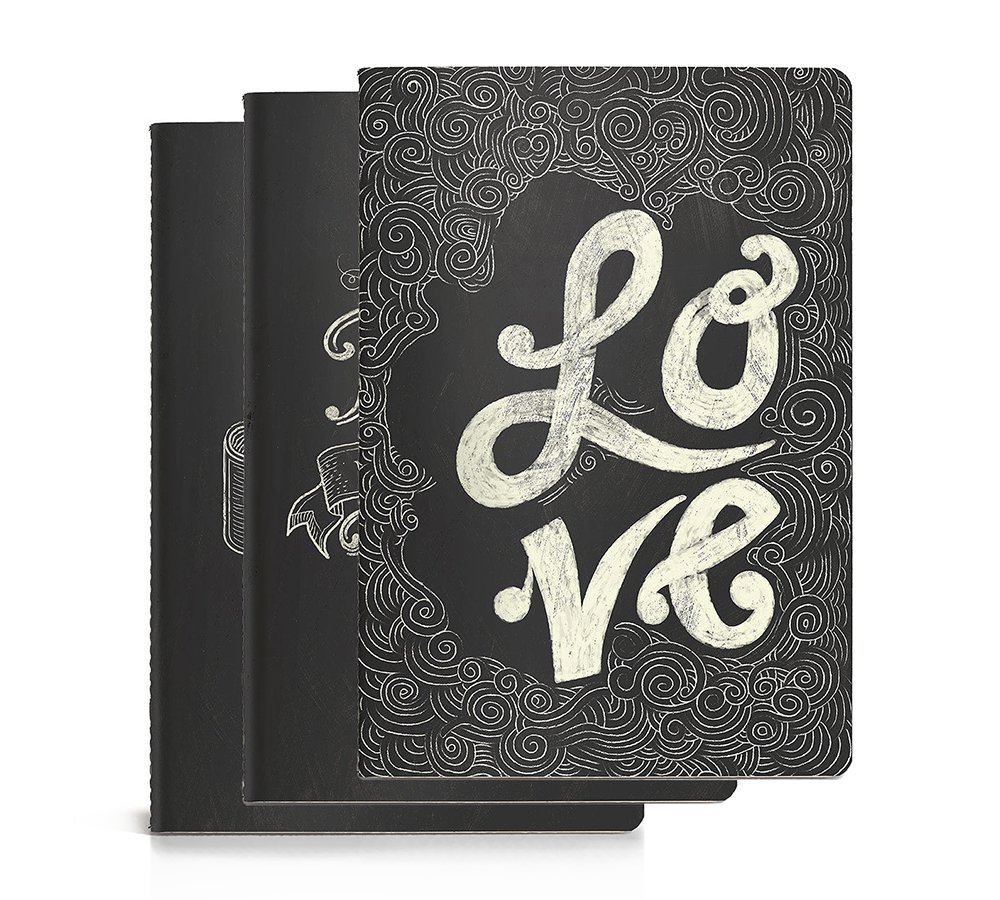 2PO 3 Pack Chalk Shoppe Stitched Notebooks