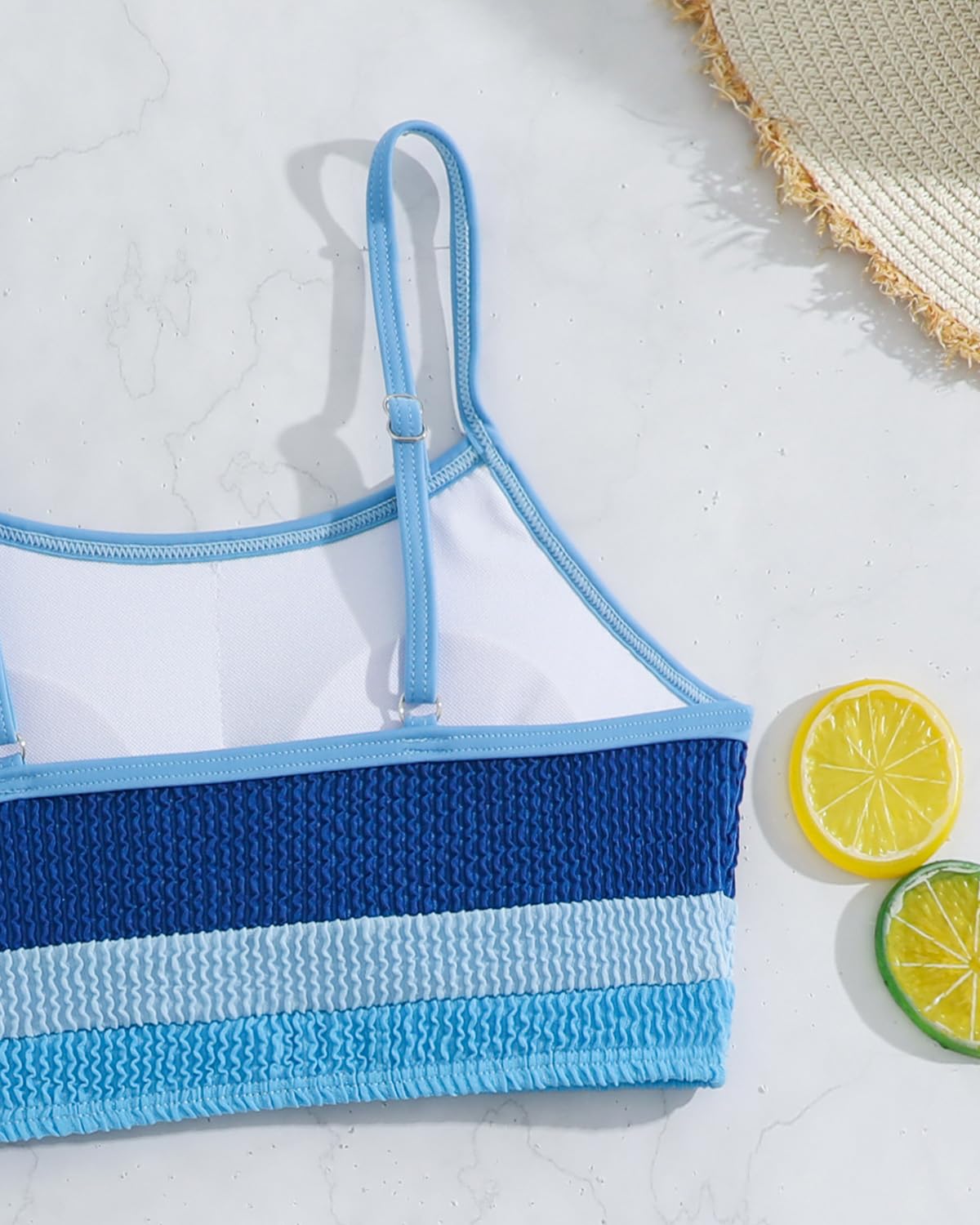 FishingDino Bikini Mädchen mit Gepolsterte BHS Gr.134-164, Badeanzug Teenager Mädchen Set mit Verstellbaren Trägern Zweiteiler Tankini mit Hoher Bund