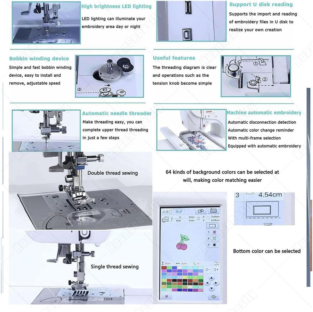 Electronic Sewing,Machines Computer Sewing,Automatic Household Embroidery,Machine Multifunctional Sewing and Embroidery Machine,Letter Embroidery or Combination Embroidery