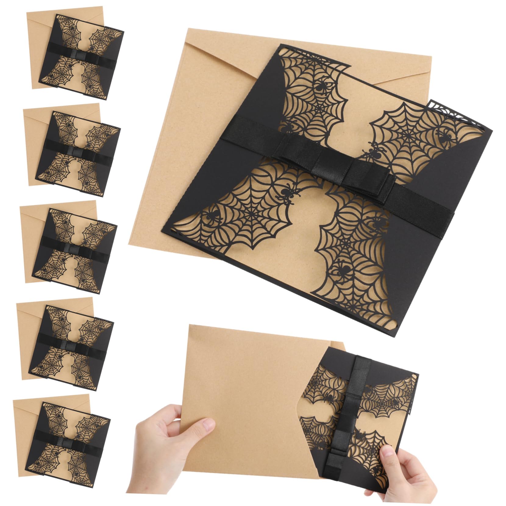 Cabilock 90 Pièces cartes d'invitation avec nœud halloween haloween cartes d'invitation de mariage de cartes décoration cartes d'invitation sacrées poche