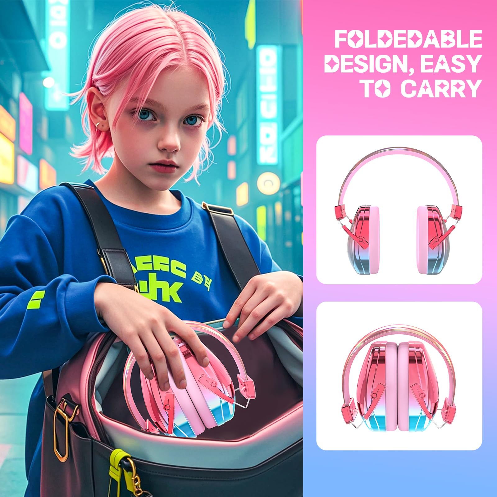 JYPS Kids Ear Defenders Children,Noise Cancelling Headphones Autism - Image 4