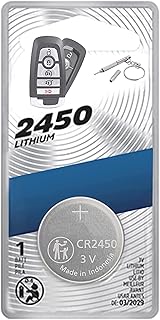 CR2450 2450 for Ford Remote Key Fob Battery Replacement Original OEM - (Bundle with Opening Tool and EDC Screwdriver) for 2017-2021 Fusion Mustang Edge Explorer Expedition Proximity Smart Remote