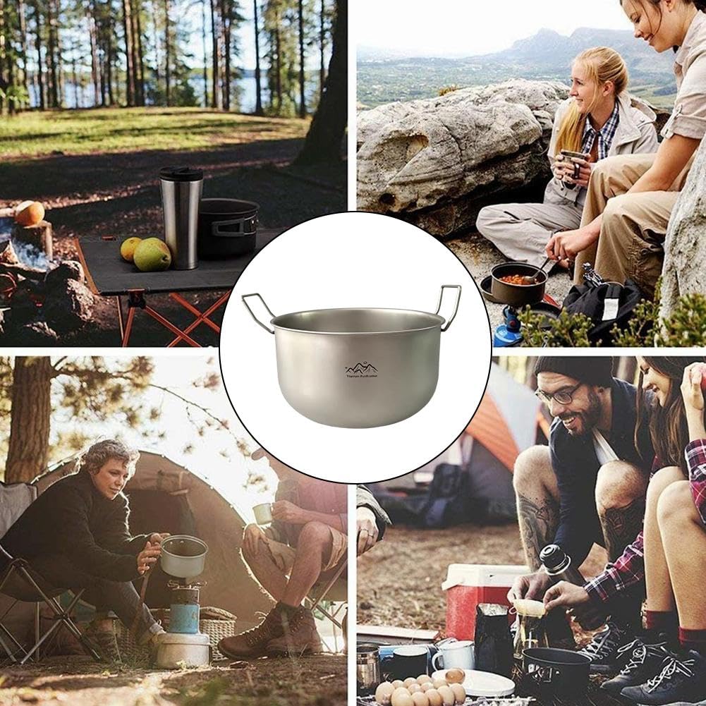 Outdoor Camping Titan Topf 2-3L Suppentopf für Outdoor Kochen 304 Edelstahl Körper Backpacking Kochgeschirr zum Wandern