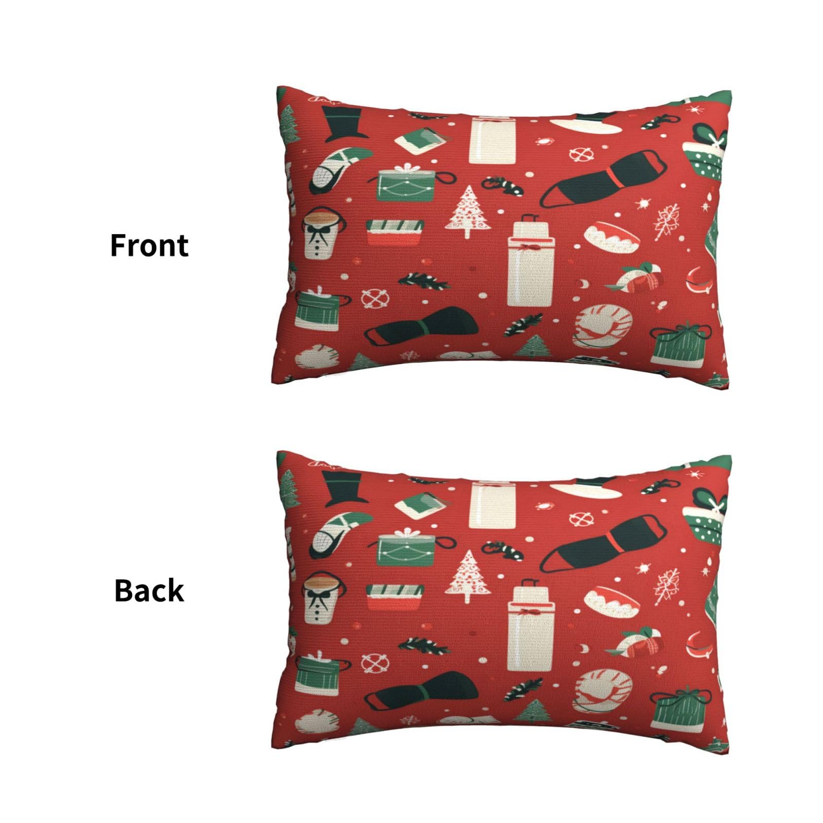 Funda Cojin 60x90 cm Fundas Cojines Rojo 2 Piezas, Navidad Cojines Decorativos, Rectangular Fundas de Cojines, Fundas Cojines Sofa Funda de Almohada, Sala de Estar Dormitorio Decoracion Hogar,S612