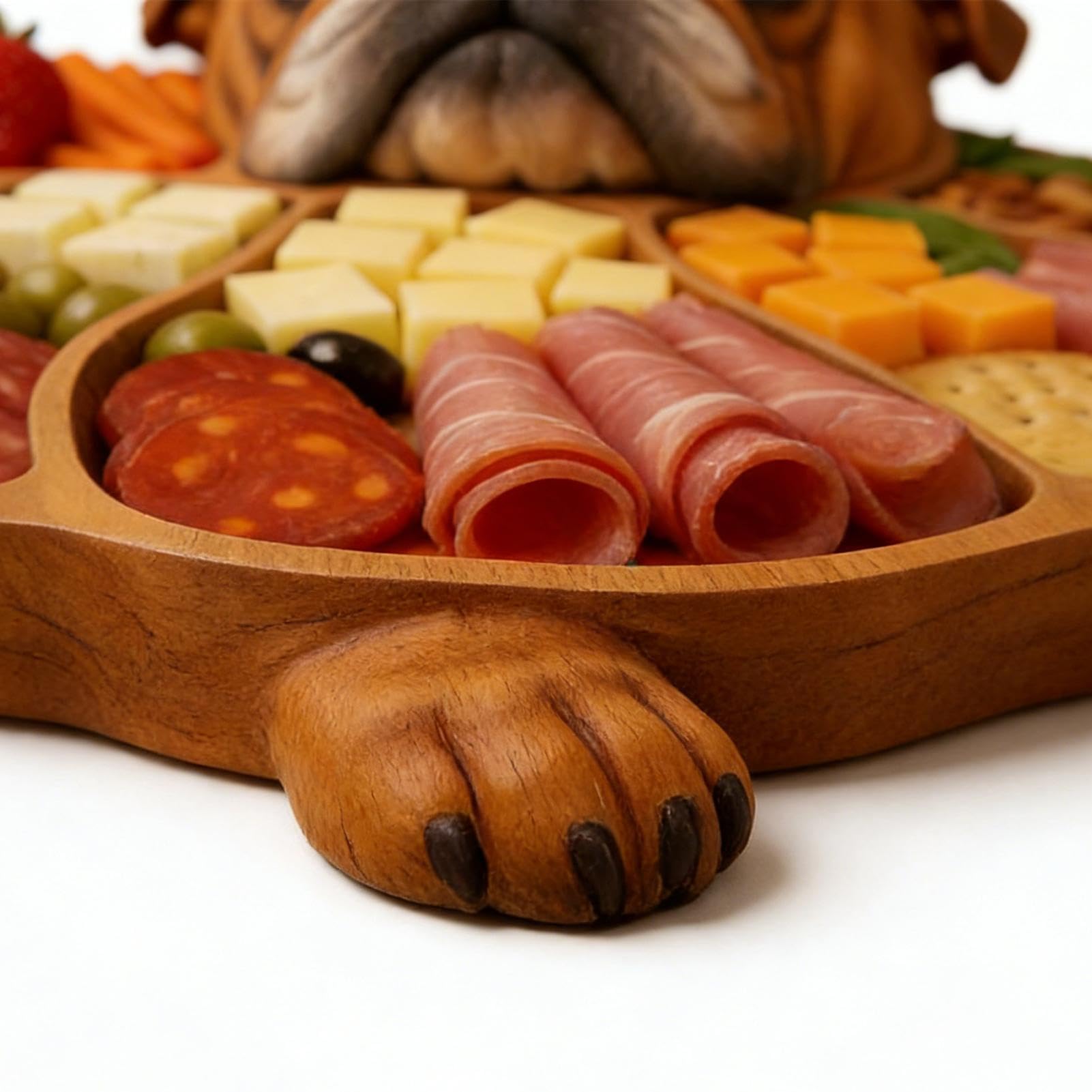 Plateaux en bois – Vaisselle multi-compartiments pour chien