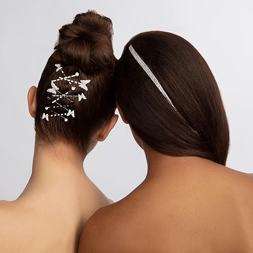 Miniatura 3 de Kleinfeld Set de pasadores de pelo para mujer con mariposa para ocasiones especiales, Metal no precioso. Vidrio, Sin gemas.