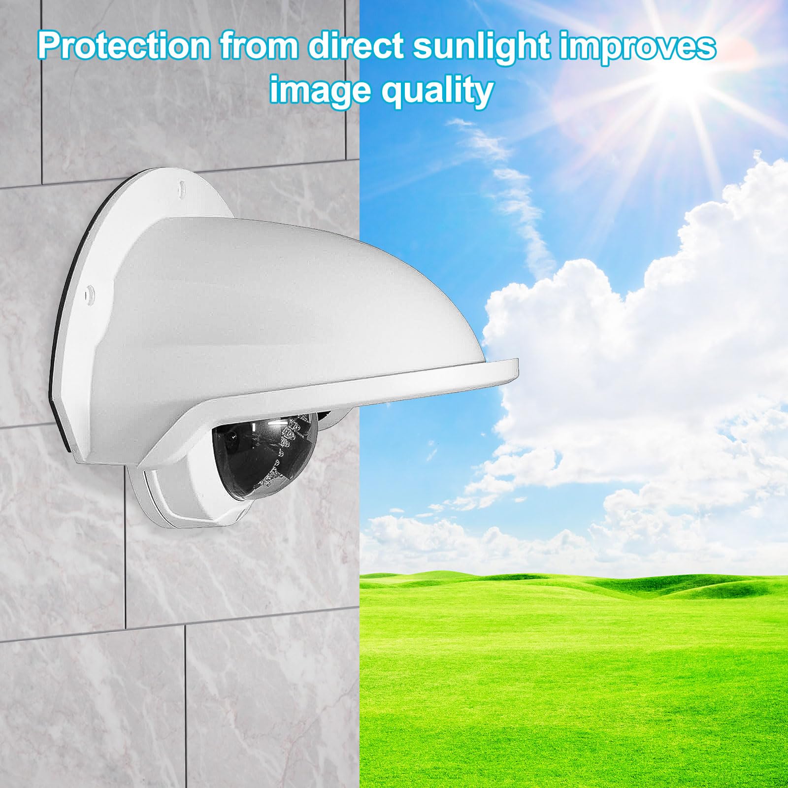 2 Pièces Protection Caméra Extérieure, Boîtier Plastique Résistant aux Intempéries, Moniteur Avec Protection Solaire et Contre la Pluie pour Caméras Bullet et Dome