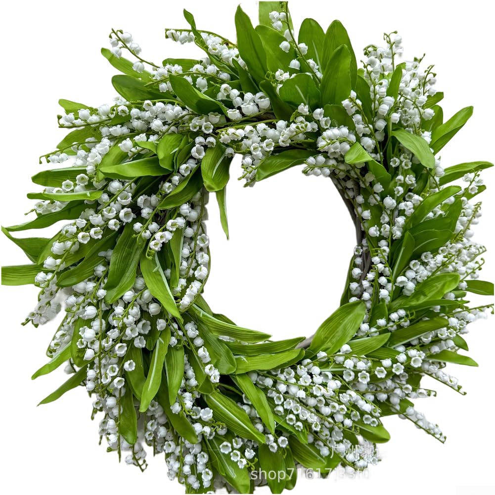 Couronne de muguet artificielle sans entretien pour déco de porte