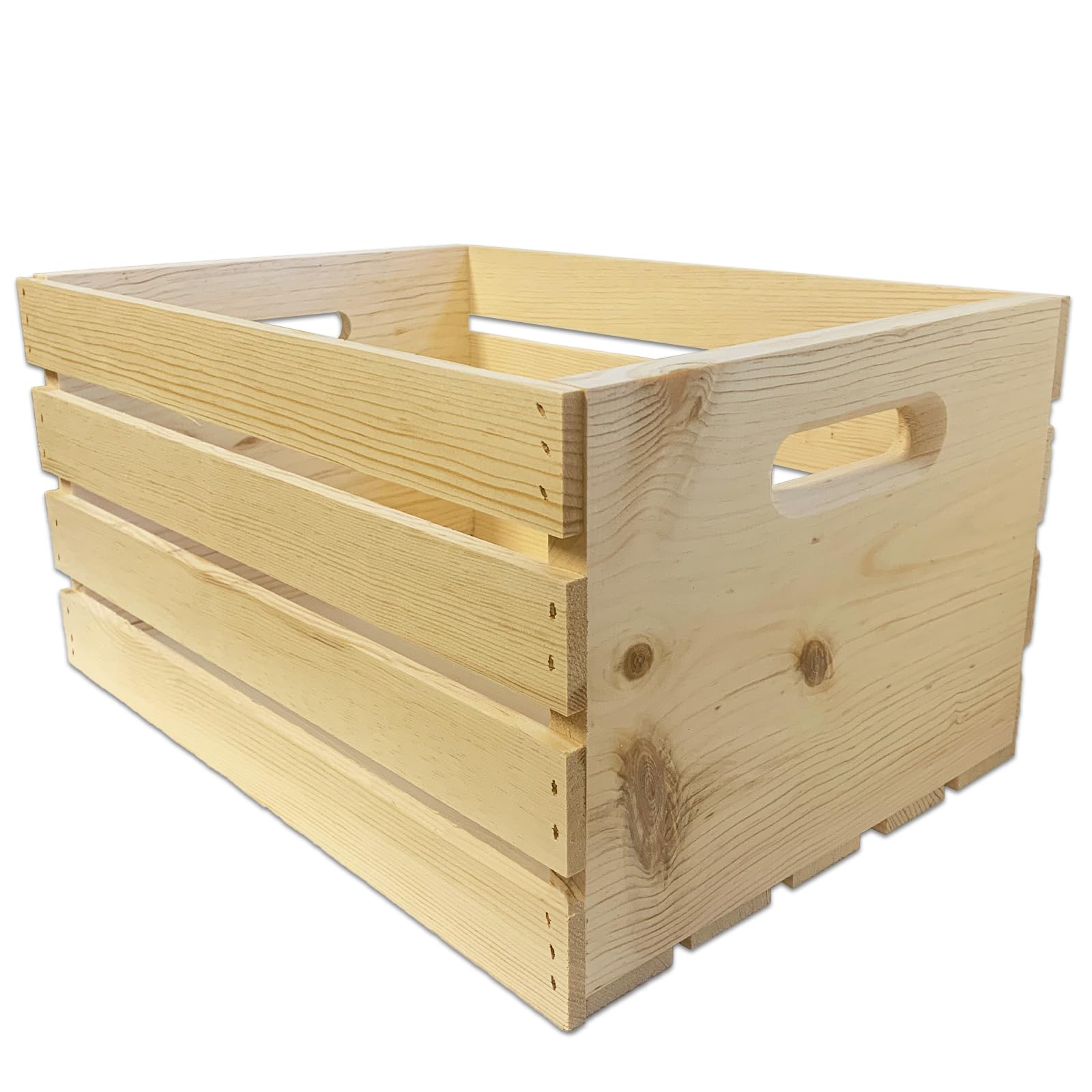 Wilson Large Wooden Pine Crate for Storage and Decoration at Home, Office, Kitchen, Bedroom, and Retail (12.5"x9.625"x17.875")(1) SINGLE CRATE