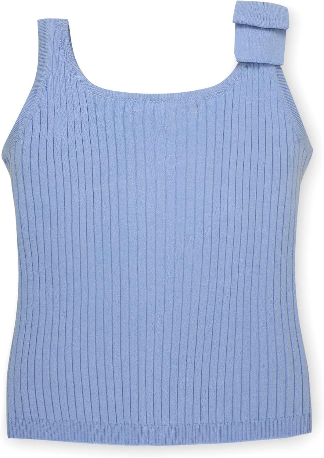 Hope & Henry Girls' Pointelle Sweater Tank with Bow Shoulders