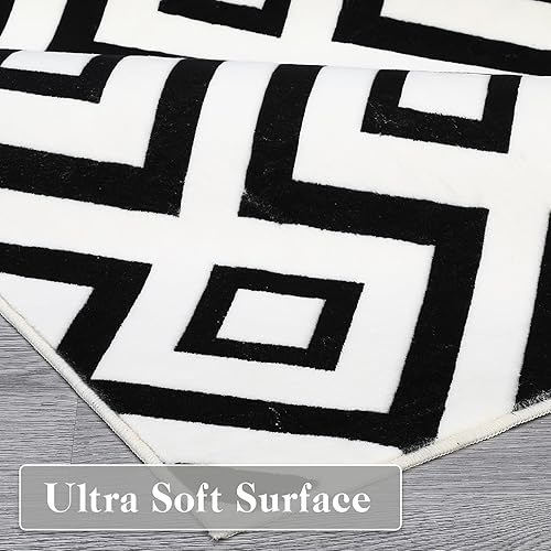 Miniatura 3 de Alfombras de pasillo para pasillo, 2 x 6, alfombra moderna, de pelo corto, alfombra de área pequeña, antideslizante, para cocina, sala de estar,