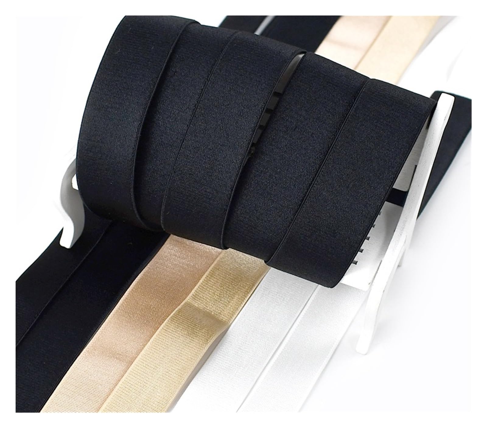 Banda elástica de nailon for sujetador, ropa interior, cinta de goma for pantalones, correas elásticas, accesorios de costura DIY, 20 metros, 6-30mm(Black,30mm)