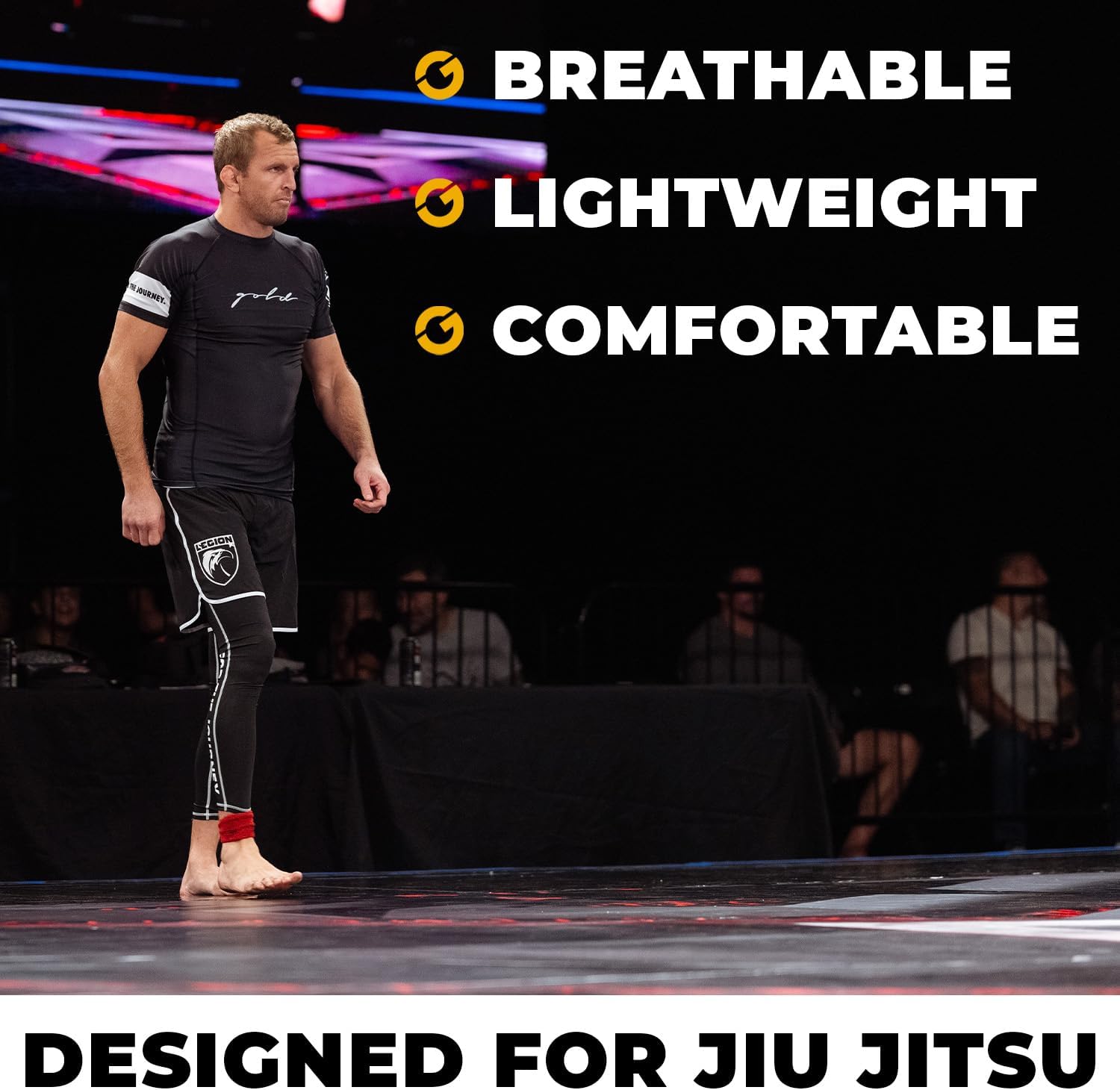 Gold BJJ Jiu Jitsu Spats - Base Layer for Gi and No-Gi Grappling - Martial Arts Pants - Image 6
