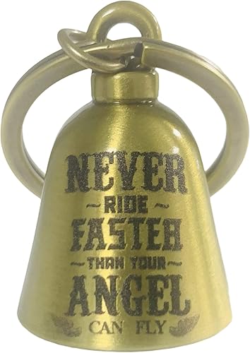 Miniatura 10 de "Nunca montes más rápido que tu ángel puede volar" Campana de motociclista "Evil Spirits". Nuestras campanas personalizadas son de ajuste universal.