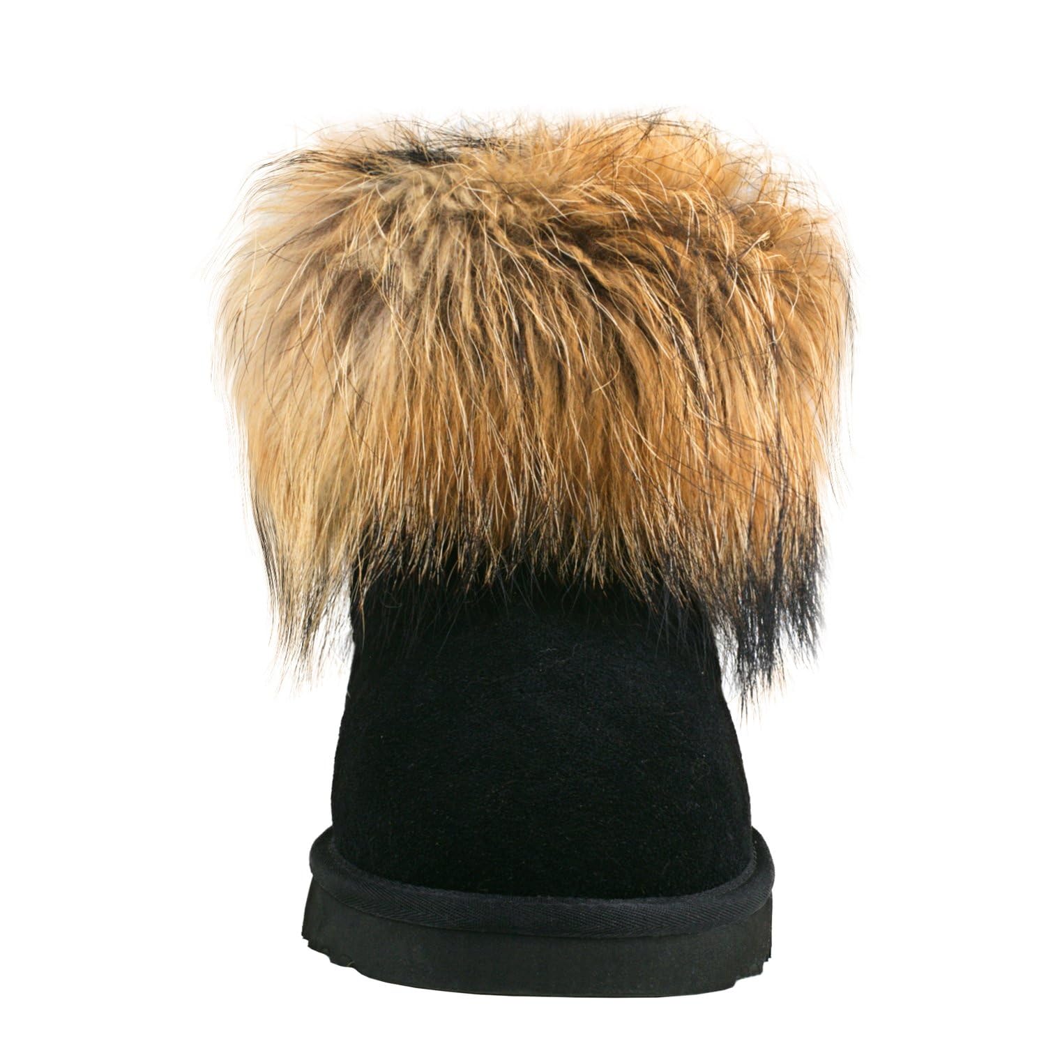 Shenduo Mujer Piel Botas Invierno Forrado de Piel Peluche | Forradas de Piel Cálido Clásico Material Cuero Botas para Clima Frío