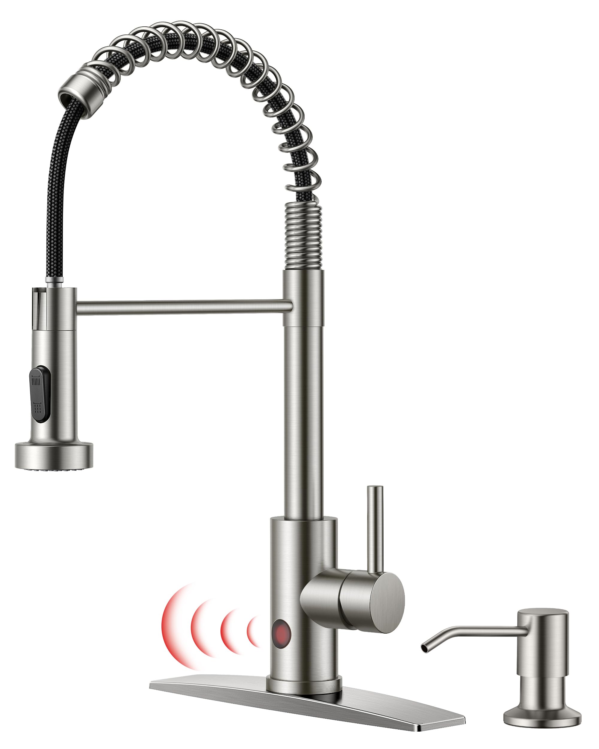 FORIOUS Touchless Kitchen Faucet with Soap Dispenser