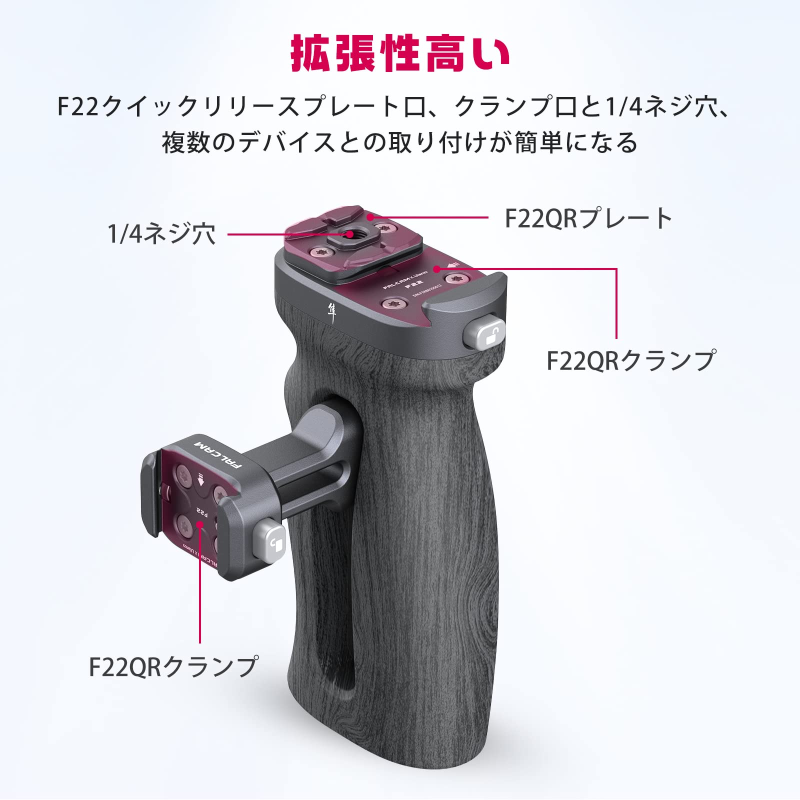 Amazon | ULANZI サイドハンドル F22 クイックリリース 1/4ネジ付き