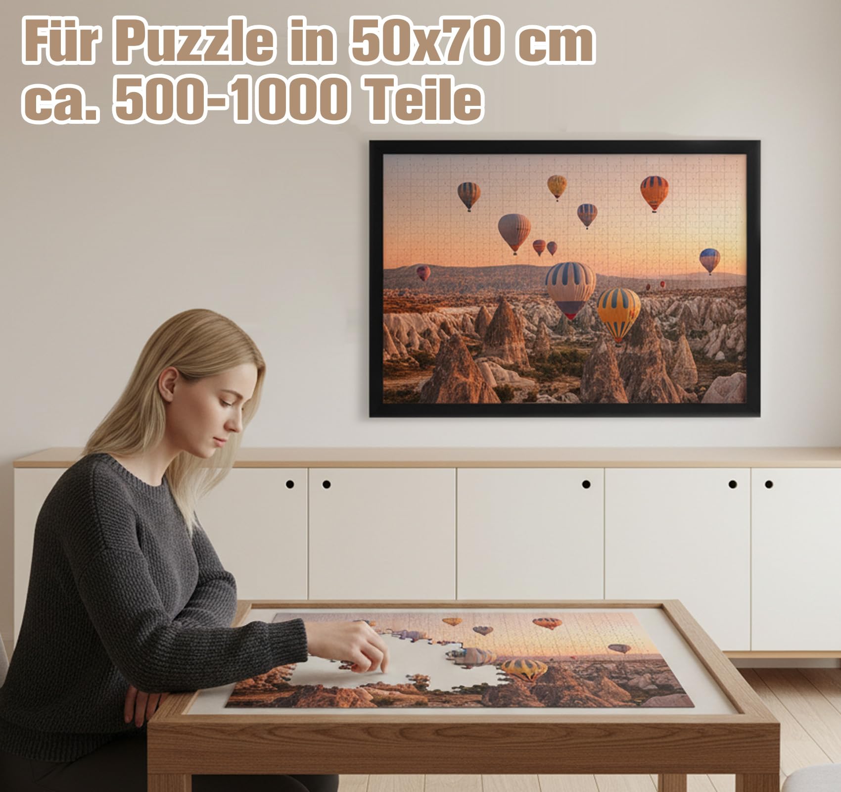 4er Bilderrahmen 50x70 cm Schwarz, MDF Rahmen 75x50 mit Acrylglas, Klassischer Fotorahmen für Wand Tischbilderrahmen mit Aufhängen Aufstellen für Poster Dokument, Wohnzimmer Deko