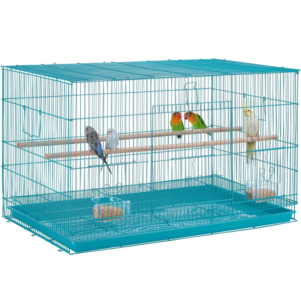 Animaux 2 Feet (24 Inch) Blue Color Brid Cage for Love Birds, Finches, Budgie, Cockatiel & Other All Birds | Durable Powder Coated Metal Cage with 2 Wooden Perche, 2 Feeding Cups & Detachable Tray (B0DHXQ81K3) Amazon Price History, Amazon Price Tracker