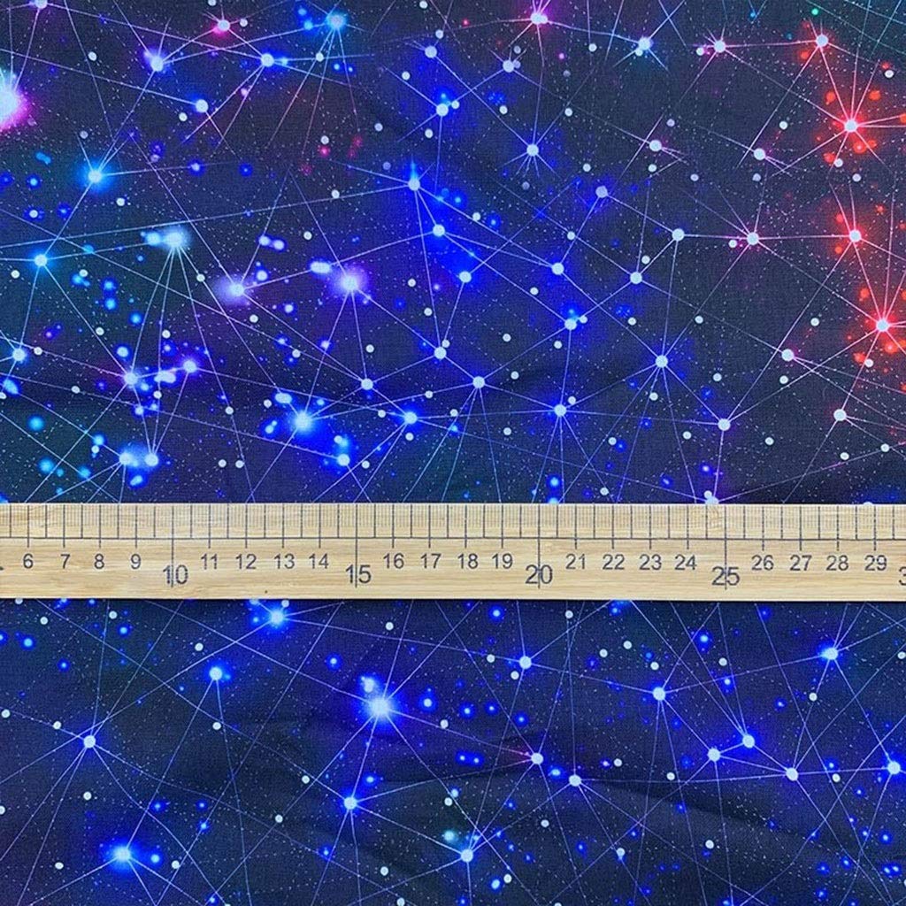 BU 1pcs 110cm Hermosa Impresión Digital Negro Inferior Modelo Estrellado del Cielo De La Tela, 100% Algodón Tejido, Costura Material De La Tela De DIY Camisa Ropa (Color : Wide 110cmx200cm)