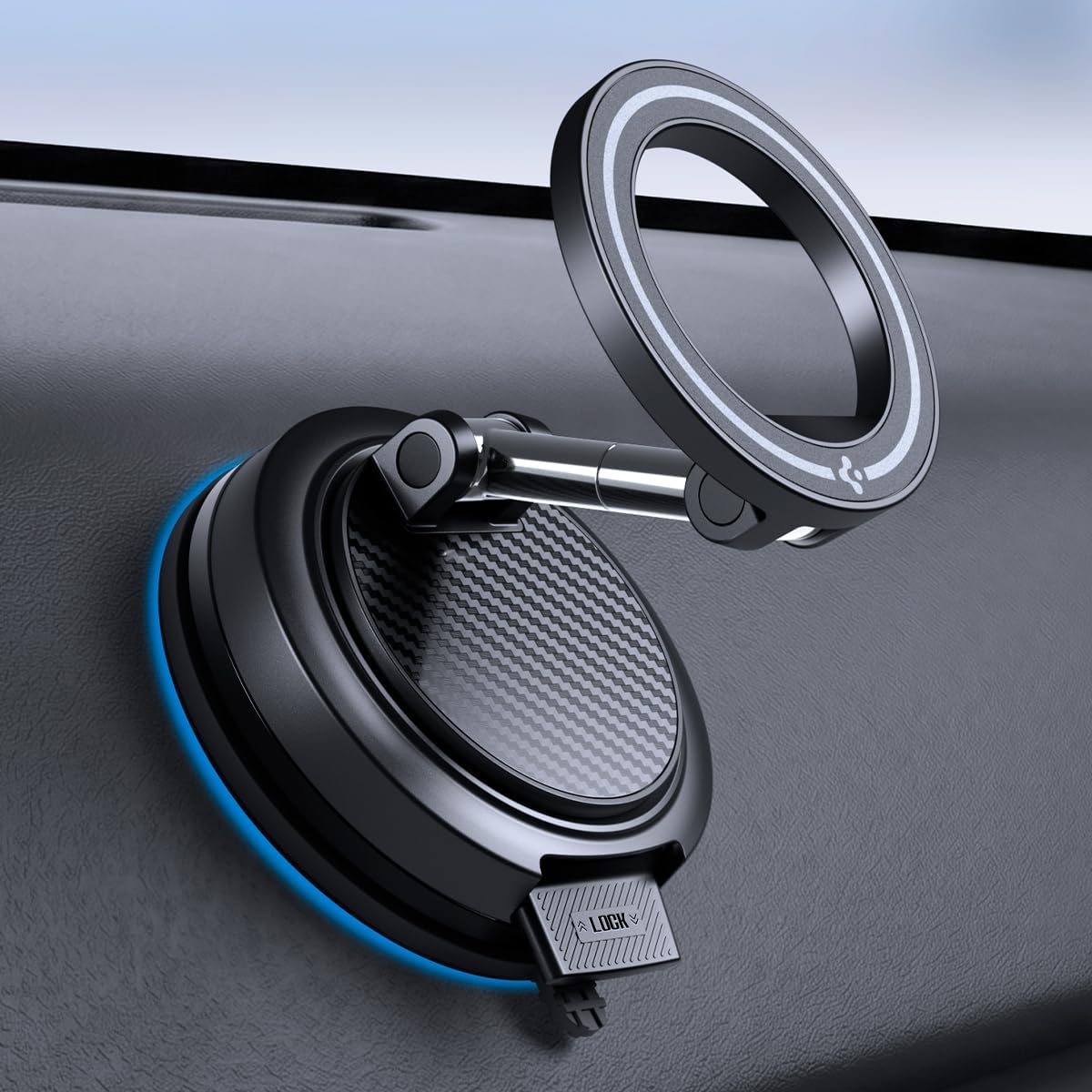STIK Dashboard MagSafe Car Vacuum Phone Holder Mount [Ultra Suction] | Upgraded Strong Magnets, 360° Rotation, Windshield & Dashboard, 1-Click Suction for iPhones, Galaxy, and Pixel phones