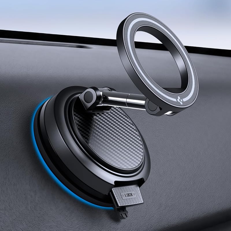 STIK Dashboard MagSafe Car Vacuum Phone Holder Mount [Ultra Suction] | Upgraded Strong Magnets, 360° Rotation, Windshield & Dashboard, 1-Click Suction for iPhones, Galaxy, and Pixel phones