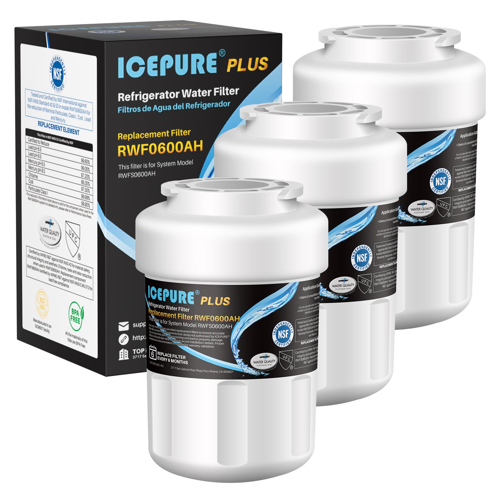 Amazon.com: ICEPURE NSF/ANSI 53 Certified Premium RWF0600AH