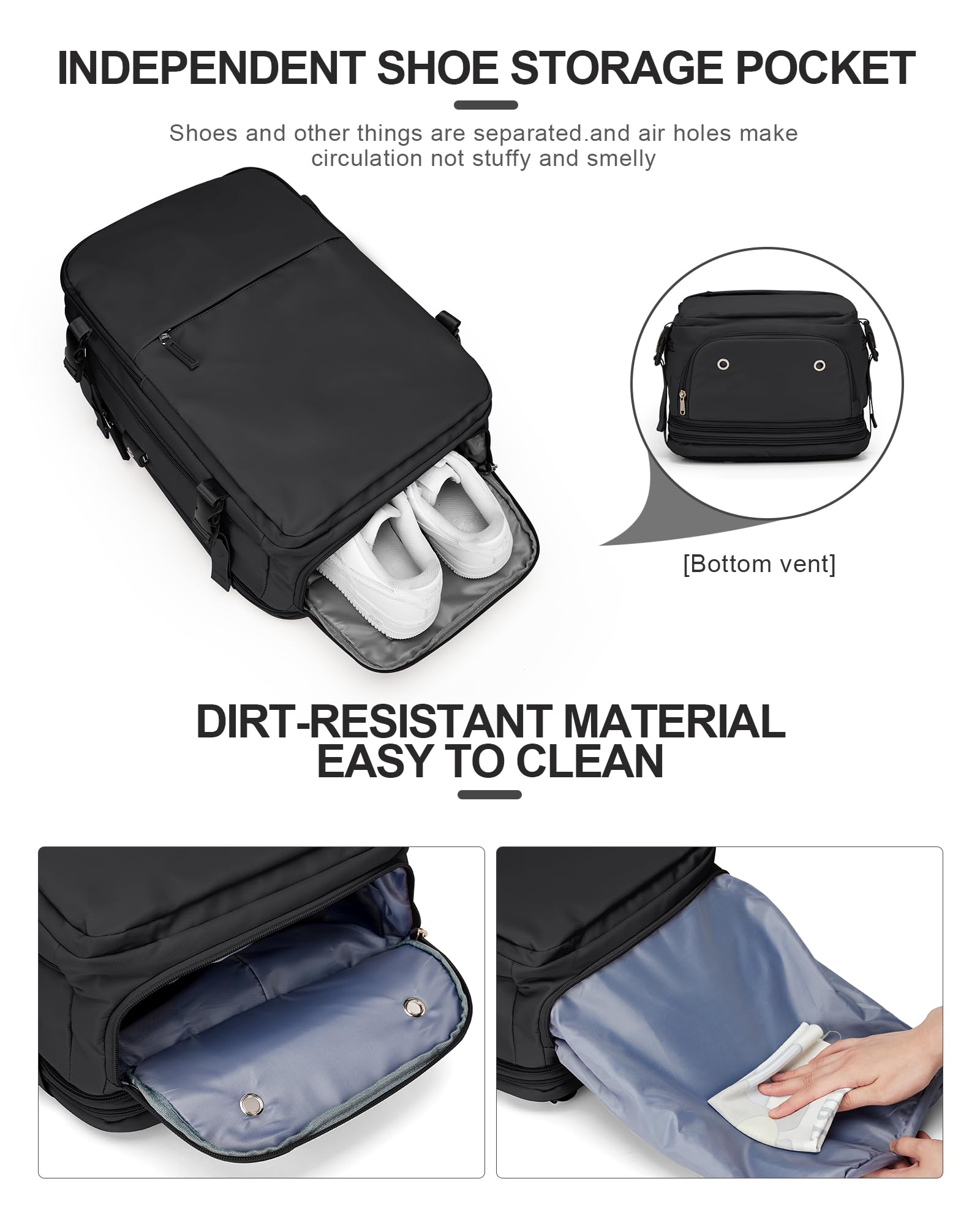 SZLX Zaino Ryanair 40x30x20 Sottovuoto Zaino da Viaggio 40x30x20 Wizzair Bagaglio a Mano 40x20x25 Borse da Cabina per Easyjet 45x36x20 Donna con USB Adatto a PC da 14 Pollici, Valigia con Sottovuoto