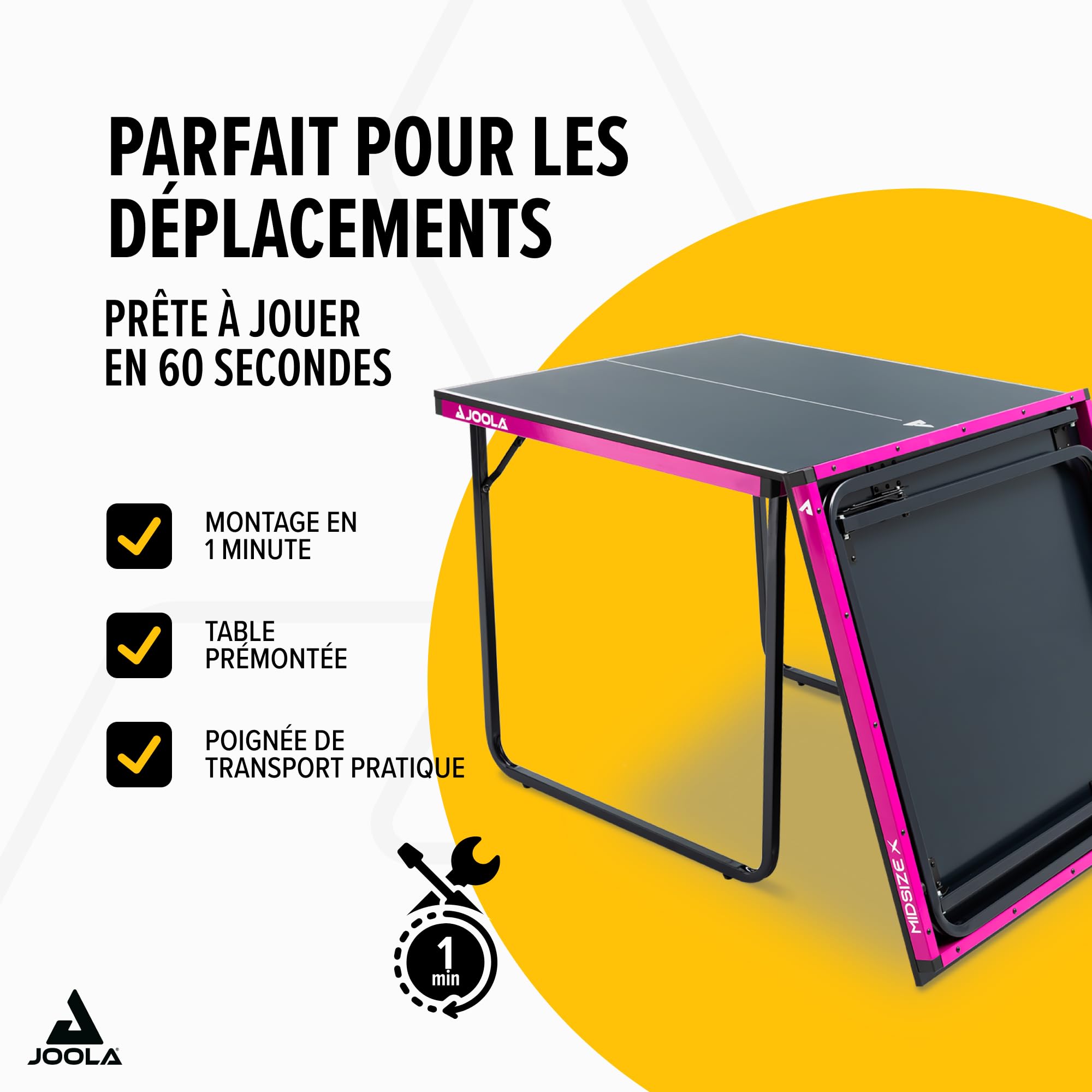 JOOLA Midsize X - Table de ping-Pong compacte pour l'intérieur - Pliable - avec Filet - 152 x 76 cm