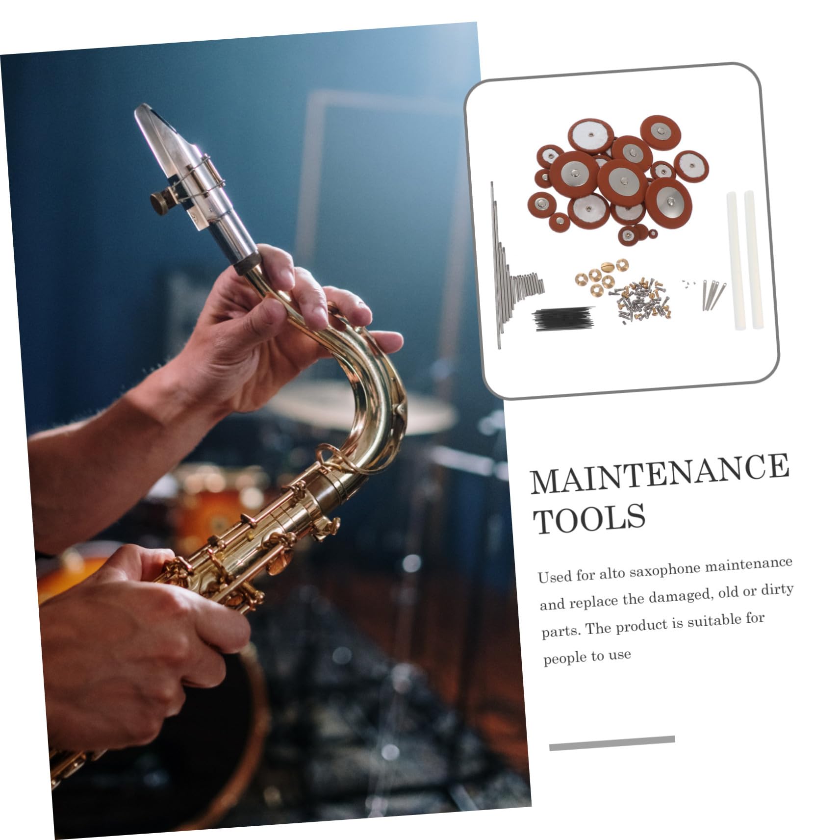 Kit de Herramientas de Reparación Mantenimiento y Sustitución de Piezas Dañadas para Saxofón Alto Color Aleatorio Tornillos Metálicos y Muelles para Músicos Profesionales