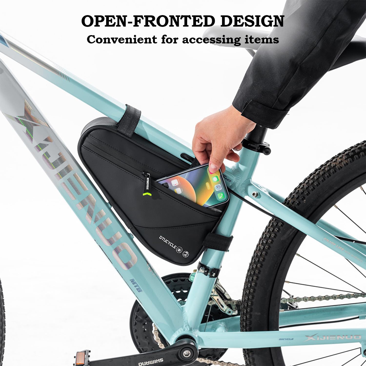 Torba na ramę roweru, 2 l trójkątna torba rowerowa, wodoodporna torba na ramę roweru, torba rowerowa miejska i szosowa na telefony komórkowe, klucze, narzędzia i minipompki, szara