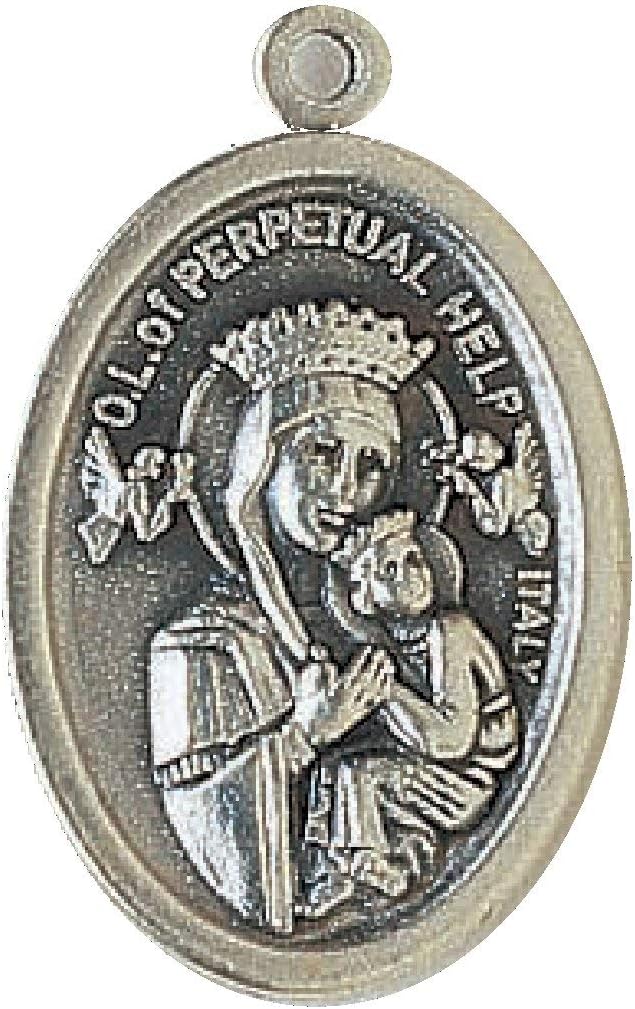 Lot of 50 pc Religious Medals from Italy - Silver tone + Oval ring,HI QUALITY,varius models,Miracolous,sacred heart,or St. Bernadette, Infant of Prague,St. Michael Archangel (Perpetual Help)