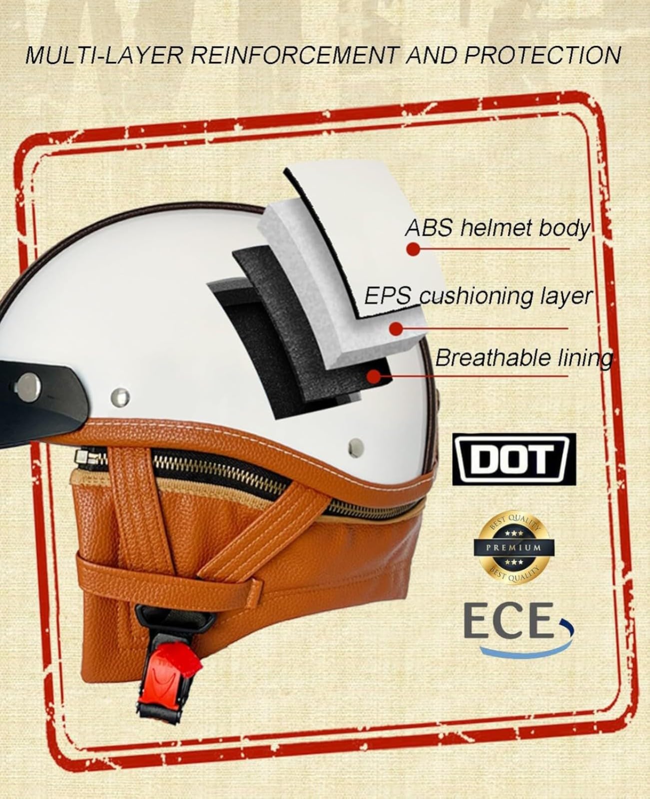 Kask motocyklowy retro, dopuszczony do użytku przez DOT/ECE, kask na skuter, w stylu niemieckim, męski i damski kask motocyklowy w stylu vintage, otwarty kask