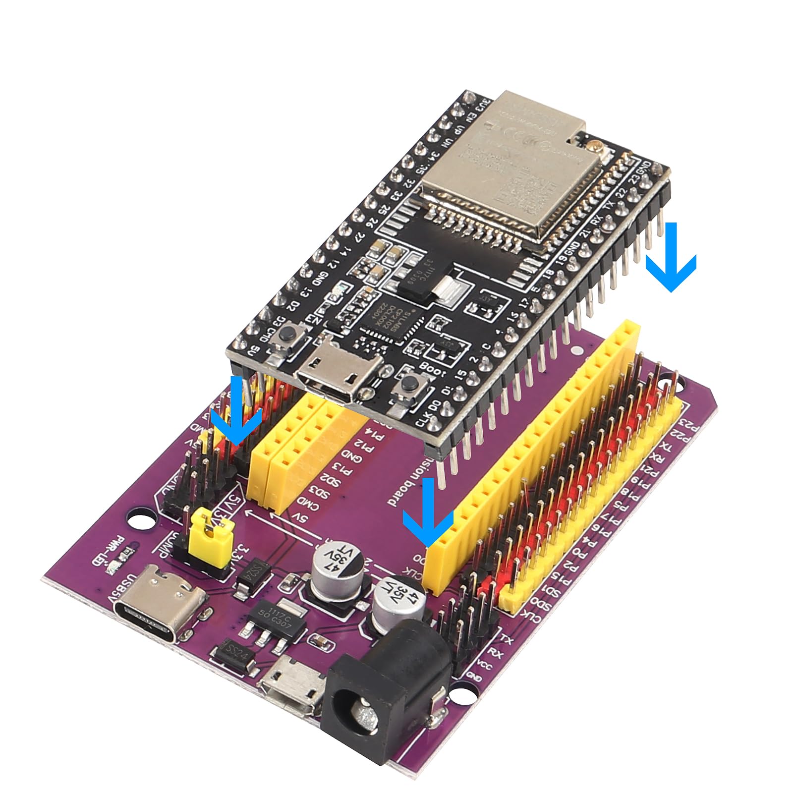 Płyta główna ESP32-DevKitC ESP32 płyta rozwojowa ESP32-WROOM-32D ESP32-WROOM-32U (ESP32-WROOM-32U + płyta rozszerzenia)