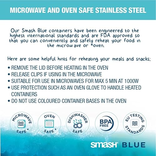 Miniatura 7 de Smash Lonchera Bento de acero inoxidable, 3 compartimentos, salvia