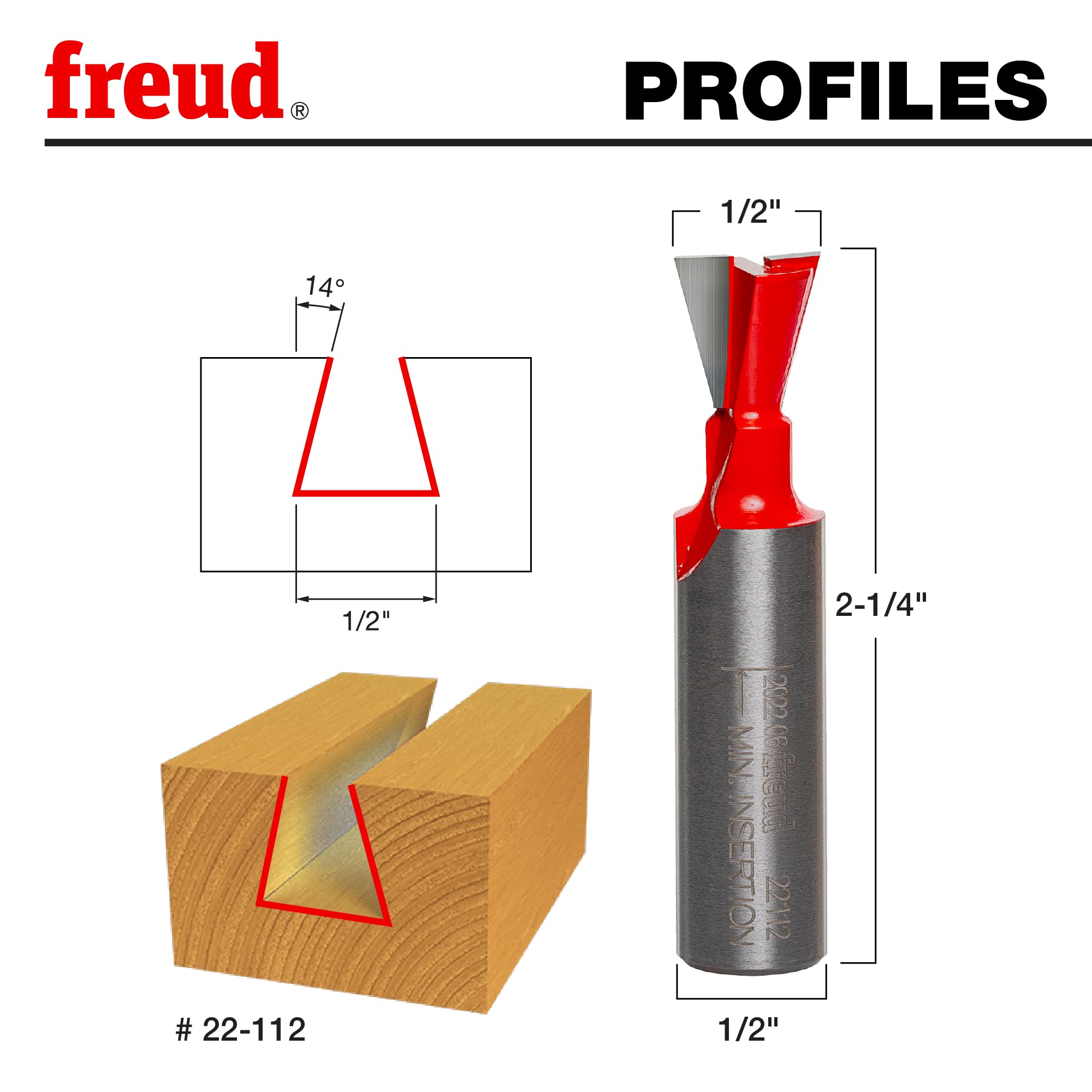 Freud Dovetail Router Bit - 1/2" Shank -3