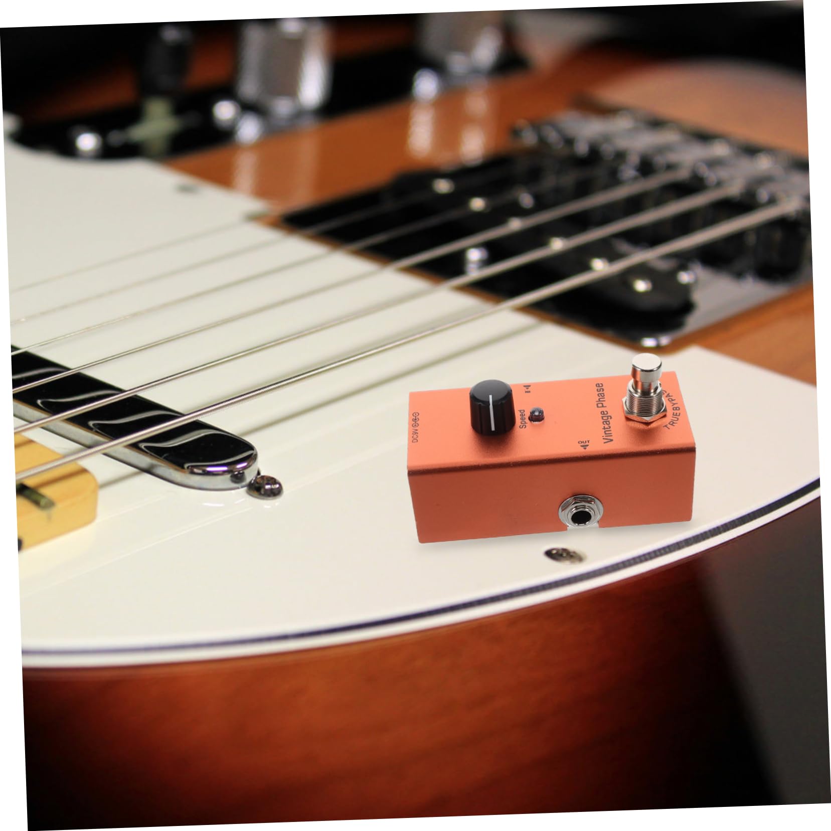 Pedale Effetto per Chitarra Elettrica Mini Retro Fase | True Bypass, Luci Indicatore Chiare, Metallo Arancia, per Recording e Suonare Chitarra Elettrica