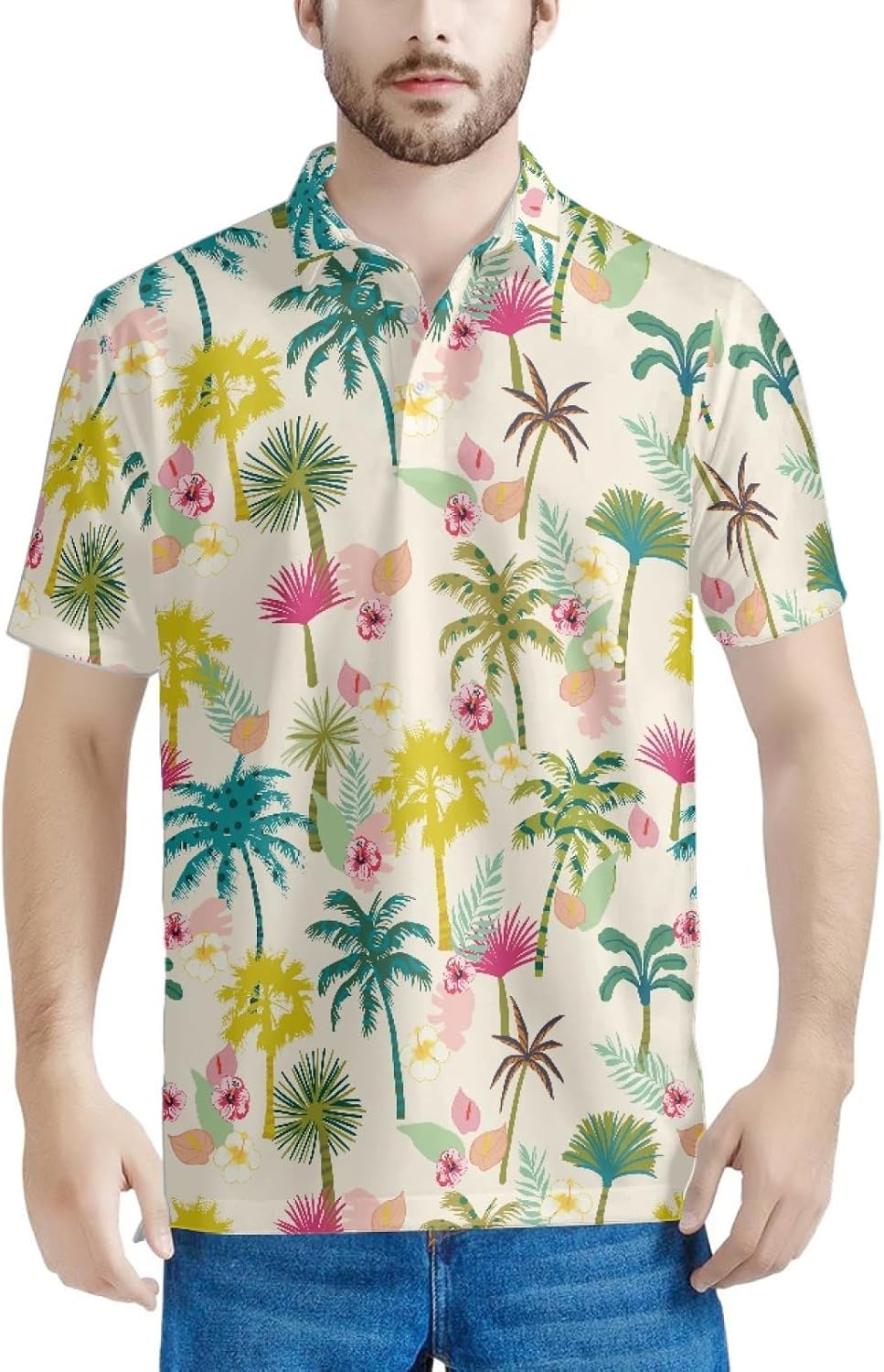 Amzbeauty Men's Polo Shirt Short Sleeve Business Casual Shirt