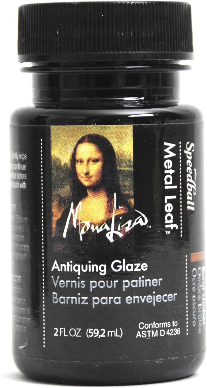 Speedball Mona Lisa Antiquing Glaze For Metal Leafing Projects – Made in USA – 2 Ounces