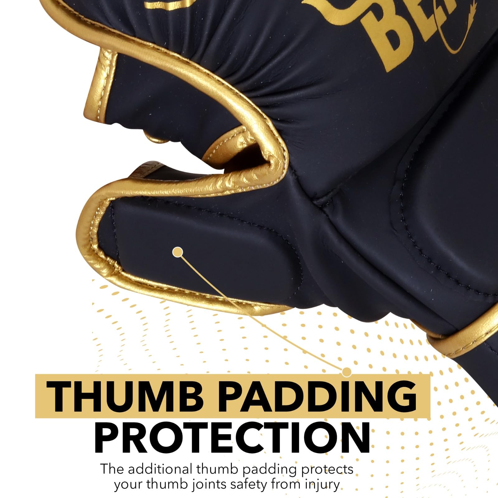 BEAST RAGE Guanti da MMA con Supporto per Polso Regolabile e Palmo Aperto per Arti Marziali, Grappling, Sparring, Muay Thai, Combattimento, Taekwondo, Kickboxing, Boxe, Allenamento